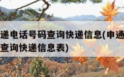 申通快递电话号码查询快递信息(申通快递电话号码查询快递信息表)
