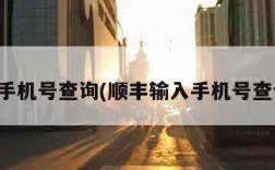 顺丰手机号查询(顺丰输入手机号查订单)