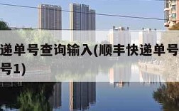 顺丰快递单号查询输入(顺丰快递单号查询输入手机号1)