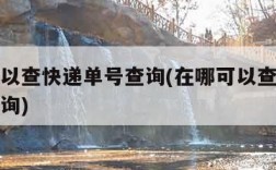 在哪可以查快递单号查询(在哪可以查到快递单号查询)