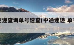 中通速递查询单号速查(中通速递 单号查询)