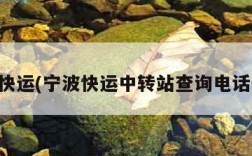 宁波快运(宁波快运中转站查询电话号码)