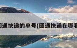 查看圆通快递的单号(圆通快递在哪看单号)