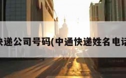 中通快递公司号码(中通快递姓名电话查询)