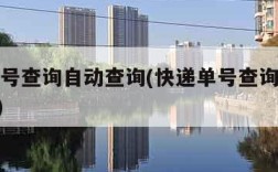 快递单号查询自动查询(快递单号查询自动查询100)