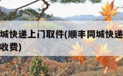 顺丰同城快递上门取件(顺丰同城快递上门取件怎么收费)