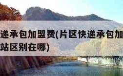 片区快递承包加盟费(片区快递承包加盟费和代收驿站区别在哪)