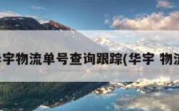 华宇物流单号查询跟踪(华宇 物流)