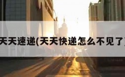 天天速递(天天快递怎么不见了)