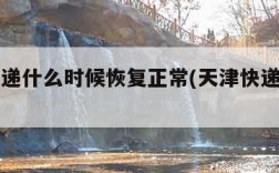 天津快递什么时候恢复正常(天津快递恢复了吗)