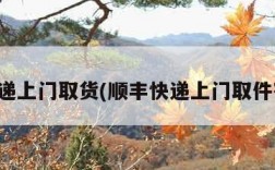 寄快递上门取货(顺丰快递上门取件寄件)