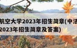 中法航空大学2023年招生简章(中法航空大学2023年招生简章及答案)