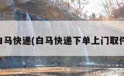 白马快递(白马快递下单上门取件)