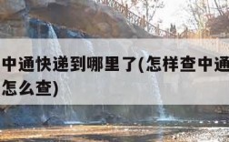 怎样查中通快递到哪里了(怎样查中通快递到哪里了怎么查)