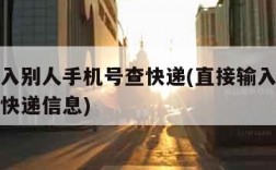 直接输入别人手机号查快递(直接输入别人手机号查快递信息)
