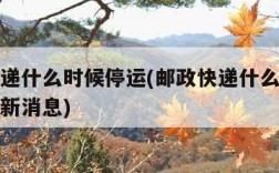 邮政快递什么时候停运(邮政快递什么时候停运啊最新消息)