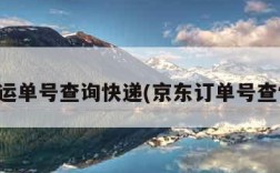 京东运单号查询快递(京东订单号查快递)