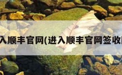 进入顺丰官网(进入顺丰官网签收图)