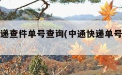 中通快递查件单号查询(中通快递单号查询寻)