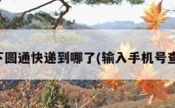 查一下圆通快递到哪了(输入手机号查订单)