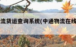 中通物流货运查询系统(中通物流在线查询物流)