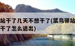 菜鸟驿站干了几天不想干了(菜鸟驿站干了几天不想干了怎么退出)