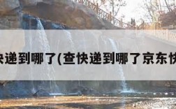 查快递到哪了(查快递到哪了京东快递)