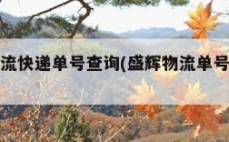 盛辉物流快递单号查询(盛辉物流单号查询快速)