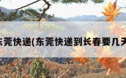 东莞快递(东莞快递到长春要几天)
