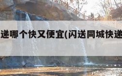 同城快递哪个快又便宜(闪送同城快递怎么下单)