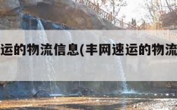 丰网速运的物流信息(丰网速运的物流信息查询)
