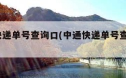 中通快递单号查询口(中通快递单号查询口100)