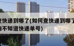 如何查快递到哪了(如何查快递到哪了 手机号查询不知道快递单号)