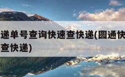圆通快递单号查询快速查快递(圆通快递单号查询爱查快递)