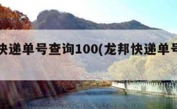 龙邦快递单号查询100(龙邦快递单号查询号码)