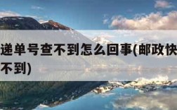 邮政快递单号查不到怎么回事(邮政快递快递单号查不到)