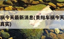 贵阳车祸今天最新消息(贵阳车祸今天最新消息视频真实)