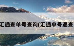 汇通查单号查询(汇通单号速查)