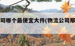 物流公司哪个最便宜大件(物流公司那家便宜)
