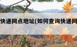 怎么查快递网点地址(如何查询快递网点地址)
