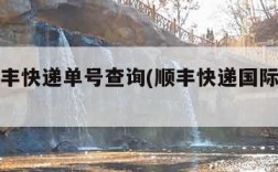 国际顺丰快递单号查询(顺丰快递国际件怎么寄)
