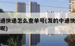 发的中通快递怎么查单号(发的中通快递怎么查单号呢)