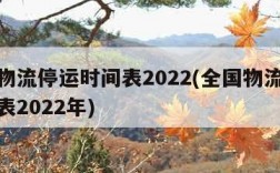 全国物流停运时间表2022(全国物流停运时间表2022年)