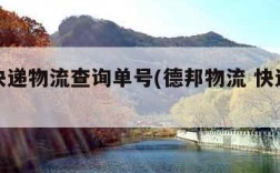 德邦快递物流查询单号(德邦物流 快递查询)