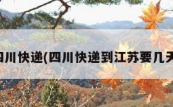 四川快递(四川快递到江苏要几天)