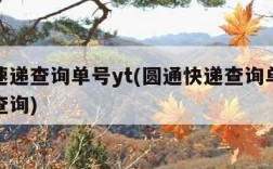 圆通速递查询单号yt(圆通快递查询单号手机号查询)