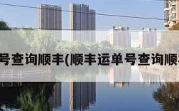 单号查询顺丰(顺丰运单号查询顺丰)
