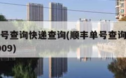 顺丰单号查询快递查询(顺丰单号查询快递查询sf1009)