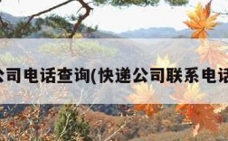 快递公司电话查询(快递公司联系电话号码)