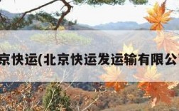 北京快运(北京快运发运输有限公司)
